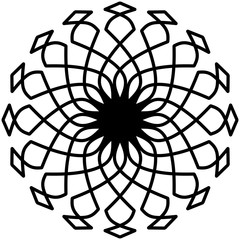 Obraz premium Abstract mandala on white background. Greeting Card, Invitation, Tattoo. Anti-Stress Therapy Pattern.