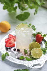 homemade  food ice  drink mint fruit