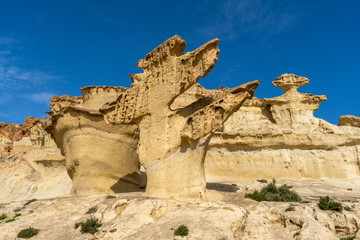 Detail of eroded rock in Bolnuevo Murcia
