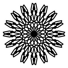 Abstract mandala on white background. Greeting Card, Invitation, Tattoo. Anti-Stress Therapy Pattern.