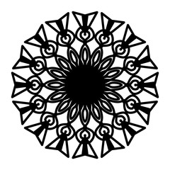 Abstract mandala on white background. Greeting Card, Invitation, Tattoo. Anti-Stress Therapy Pattern.