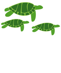 Sea Turtles Vector Illustration