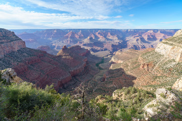 hiking the rim trail in grand canyon national park, arizona, usa