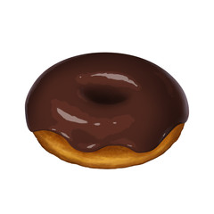 Colorful Isolated Donut. Realistic Chocolate Glaze