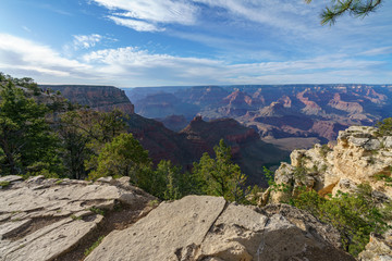 hiking the rim trail in grand canyon national park, arizona, usa