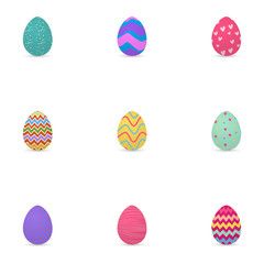 Set of decorated easter eggs