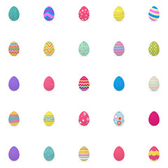 Set of decorated easter eggs