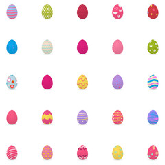 Set of decorated easter eggs