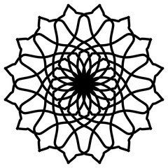 Fototapeta premium Abstract mandala on white background. Greeting Card, Invitation, Tattoo. Anti-Stress Therapy Pattern.