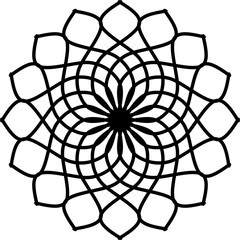 Obraz premium Abstract mandala on white background. Greeting Card, Invitation, Tattoo. Anti-Stress Therapy Pattern.