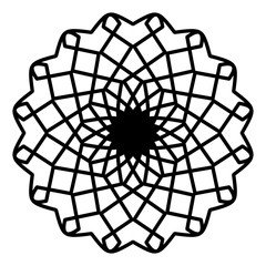 Obraz premium Abstract mandala on white background. Greeting Card, Invitation, Tattoo. Anti-Stress Therapy Pattern.