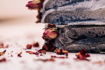 Beautiful handmade soap with activated charcoal and rose