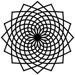 Obraz premium Abstract mandala on white background. Greeting Card, Invitation, Tattoo. Anti-Stress Therapy Pattern.