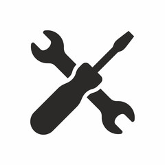 Spanner and screwdriver, tools icon. Vector icon isolated on white background.