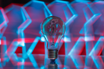 light bulb on a colored background