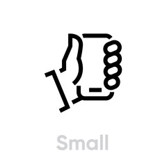 Small phone specs tech vector editable line icon. Simple pictogram isolated on white background.