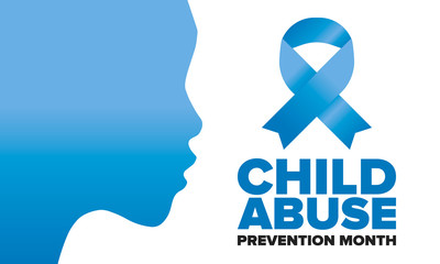 Child Abuse Prevention Month. Celebrate annual in April in United States. Stop child violence. Children protection and safety month. Unity for children. Poster, banner, background. Vector illustration