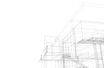 Modern architecture building 3d 