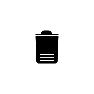 Trash can icon vector. Simple and filled trash bin sign. Icon trash gerbage recycle wastebasket graphic design single icon vector