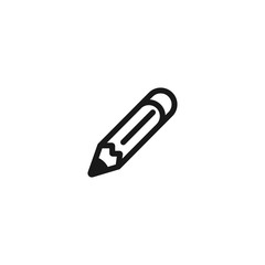 Pencil Icon. Pencil vector icon in black on a white background.