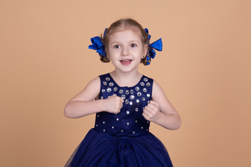 cute little smiling girl with blonde hair