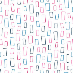 White pattern with colorful hand drawn rectangles