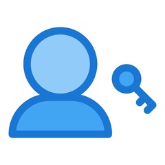 User access icon in flat style. User with key symbol illustration for perfect web and mobile app designs.