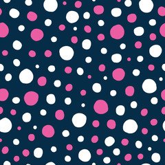 Vector pattern with pink and white circles