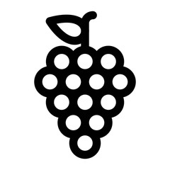 Grape icon in line style. Riped fruit symbol.