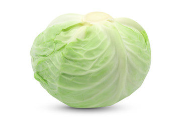 Obraz premium green cabbage isolated on white background