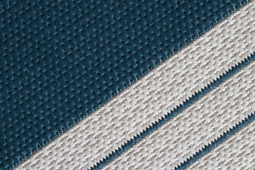 Closeup of a fabric texture background. Geometric shapes and lines