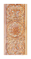 Wood pattern of flower carved on the cement background
