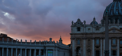 Sunset dramatic sky in Vatican