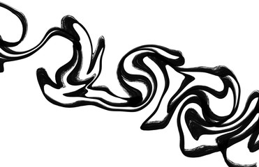 Abstract black and white wavy ornamental decoration minimal illustration background 