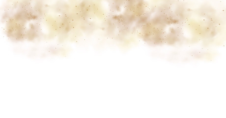 Dust cloud with particles with dirt,cigarette smoke, smog, soil and sand  particles. Realistic vector isolated on transparent background.