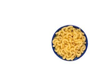 Pasta isolated on a blue background.