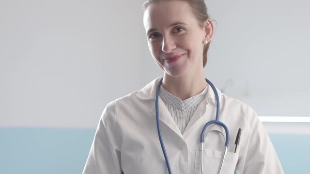 Portrait of a professional female doctor working at the hospital