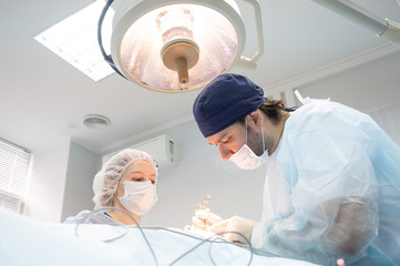 OP-theatre of facelifting surgery