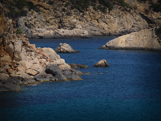 Coastline of the Mediterranean ocean with mountains