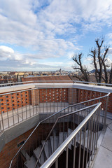 View from the Tomb of Gul Baba a mausoleum in Budapest, Hungary on a winter day.