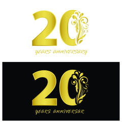 20 years anniversary vector, style  for celebration, logo template