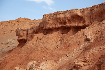 Red cliffs of Khermen Tsav canyon