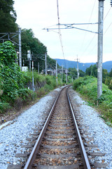 Naklejka premium JR篠ノ井線 姥捨駅線路