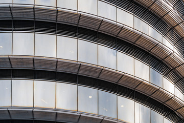 Curved glass office building