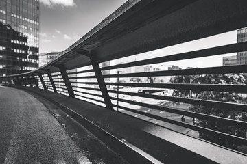 Detail of a flyover railing