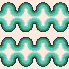 Geometric abstract seamless pattern background of pixel art. 70s pattern. Pixel art 8 bit. Vintage wallpaper