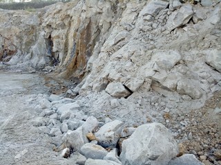 Gypsum and other minerals in the mines that are being drilled,This area has been mined for gypsum and other
