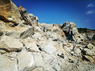 Gypsum and other minerals in the mines that are being drilled,This area has been mined for gypsum and other
