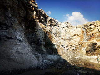 Gypsum and other minerals in the mines that are being drilled,This area has been mined for gypsum and other