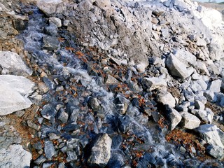 Gypsum and other minerals in the mines that are being drilled,This area has been mined for gypsum and other